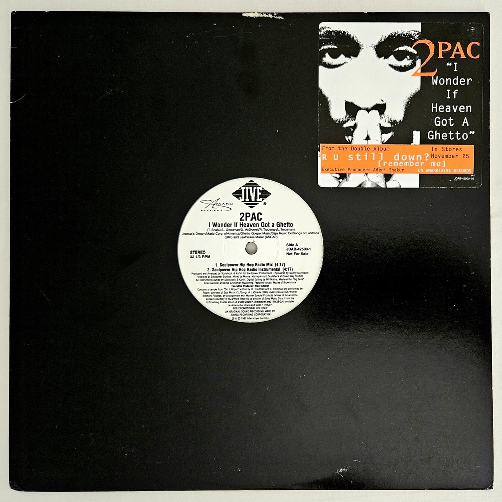 1997 – 2PAC – I WONDER IF HEAVEN GOT A GHETTO – JIVE RECORDS ORIGINAL NM PROMO