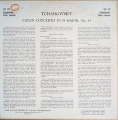 Ricci/Tchaikovsky Violin Concerto/ The New Symphony Orchestra/Sargent/NM/VG+