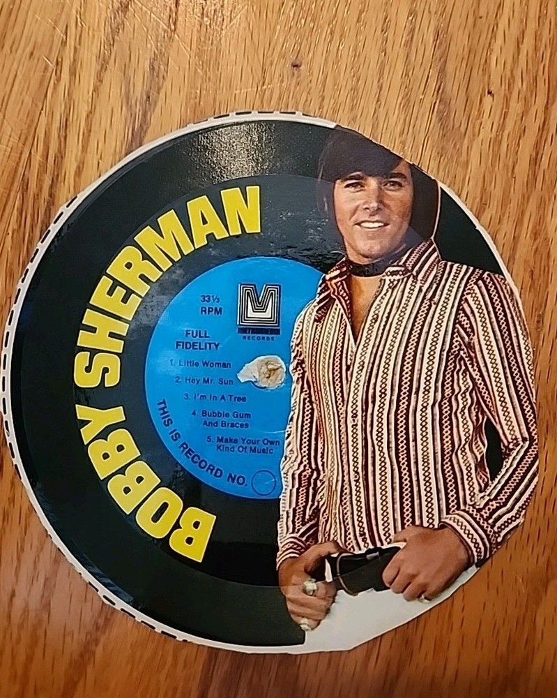 Bobby Sherman Metromedia Cereal Box Cut Out 33 1/3 RPM Record Vtg Groovy