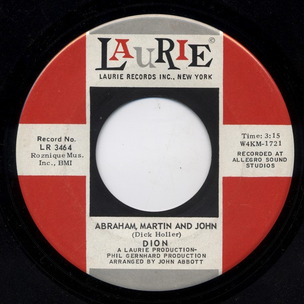 Dion – Abraham, Martin And John / Daddy Rollin’ (7″) (Very Good Plus (VG+)) – 42