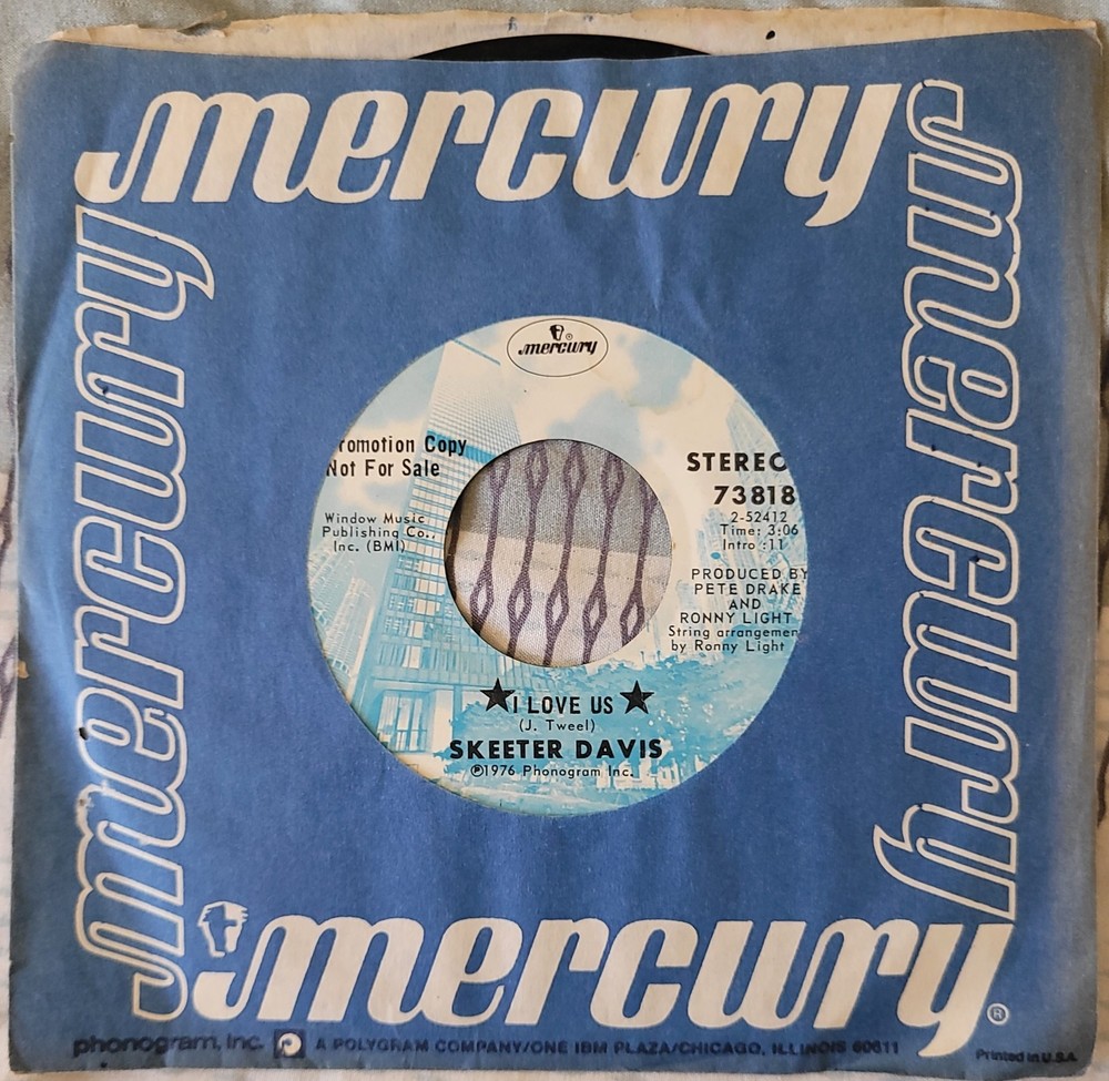 Skeeter Davis-It Feels So Good/I Love Us-Rare 78 Promo Pop 45-Mercury-VSVG++