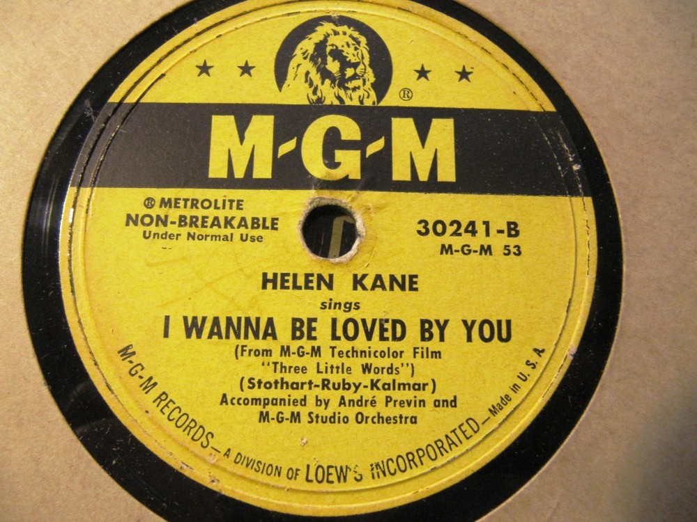 HELEN KANE I wanna be loved by you fr THREE LITTLE WORDS Fred Astaire MGM 30241