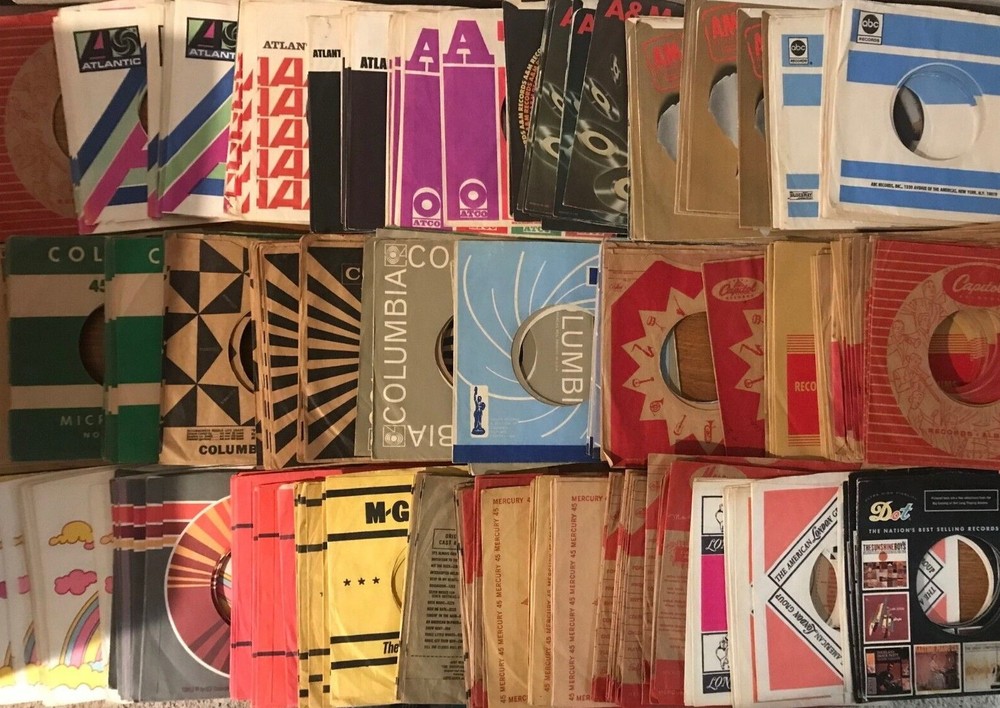 VINTAGE 45 RPM RECORD COMPANY SLEEVES **JUST $1.50 EACH ** UNLIMITED SHIPPING !!