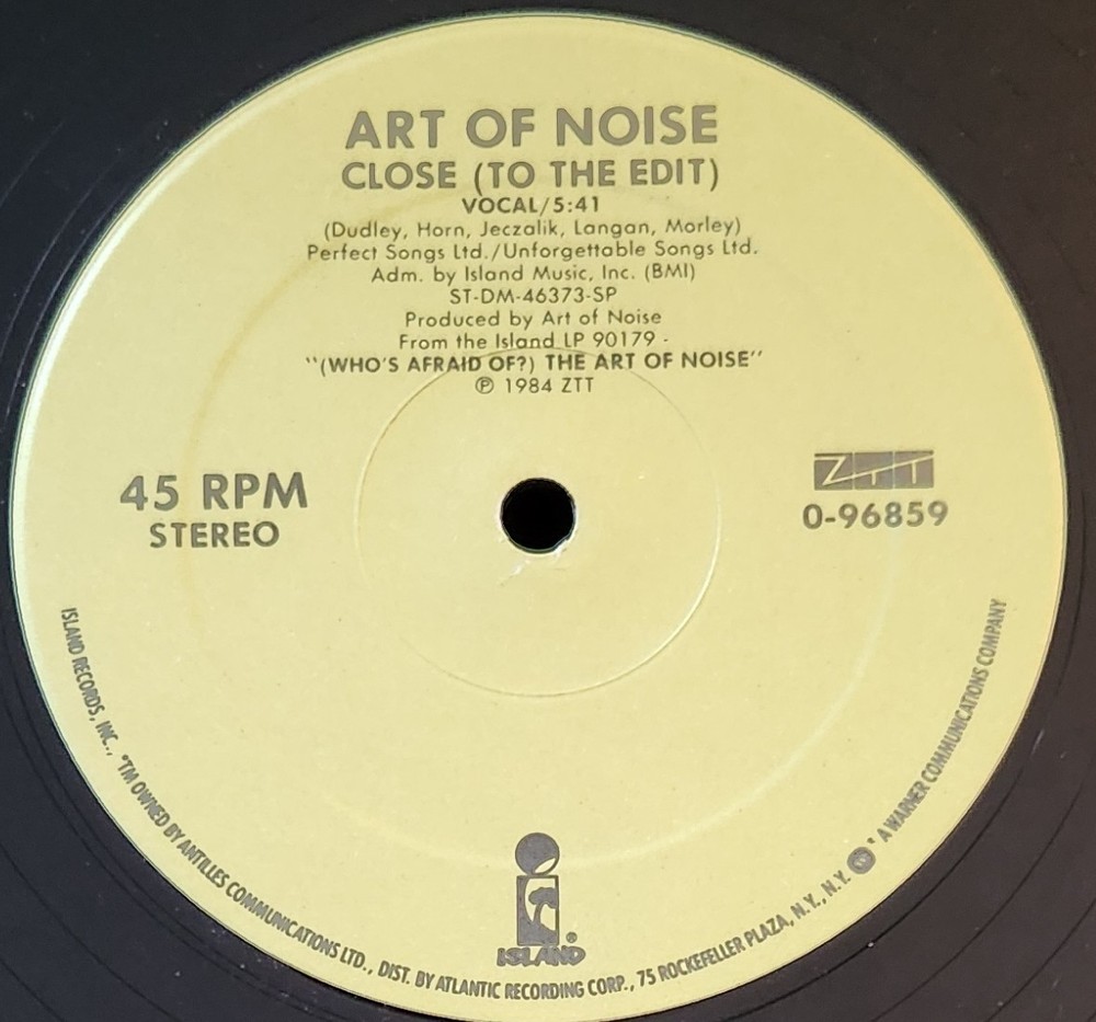 Art Of Noise – Close (To The Edit) – 12″ Vinyl – 1985 – Island 0-96859 – US – EX