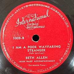 1951 Beth Allen VG 78 RPM 10 in International 1003 Jesus Walked Lonesome Valley