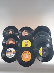 Lot of 25 Various Mixed Genres 7 inch 45 rpm Vinyl Records Bundle See Details