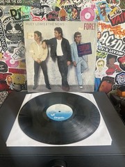 HUEY LEWIS & THE NEWS Fore! VG+ VINYL W/HYPE STICKER