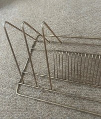 Vintage Brass Tone Metal Record Holder Singles and LPs 16x 9 inch