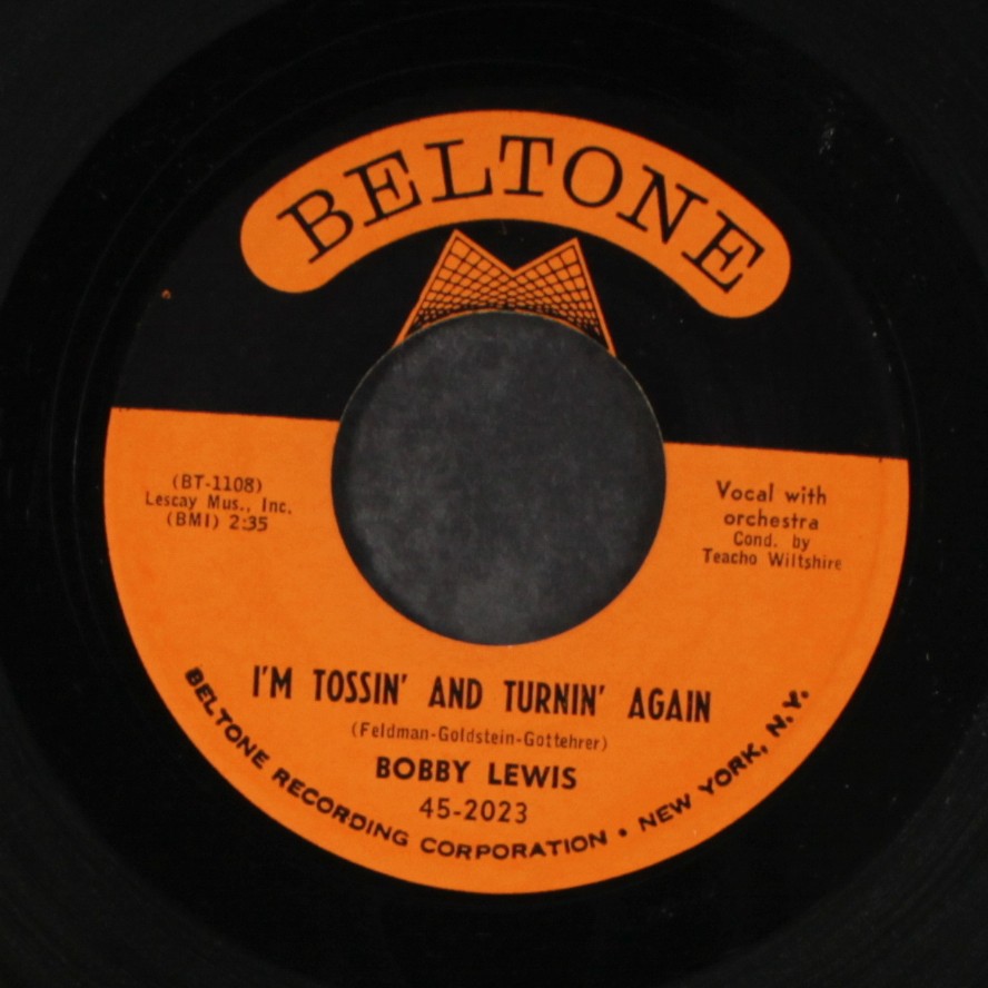BOBBY LEWIS: i’m tossin’ and turnin’ again / nothin’ but the blues BELTONE 7″