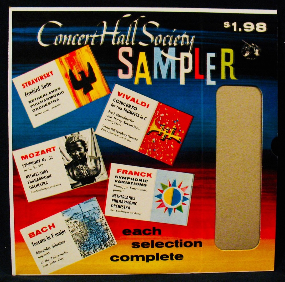 CONCERT HALL SOCIETY SAMPLER-Mozart-Bach-Stravinsky-Vivaldi-Franck-Near Mint LP