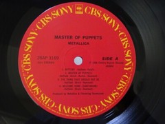 Metallica Master Of Puppets CBS/Sony 28AP 3169 Japan VINYL LP OBI
