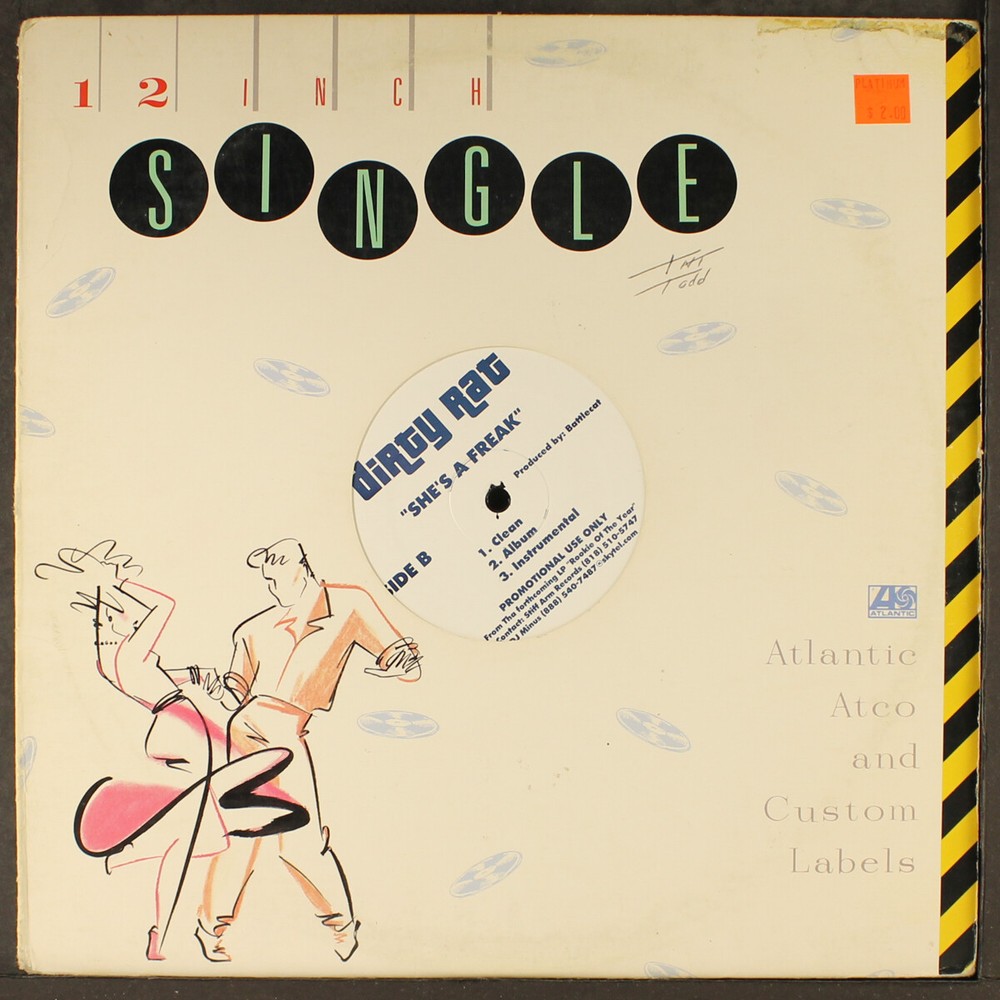 DIRTY RAT: get it on / she’s a freak STIFF ARM 12″ Single 33 RPM