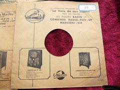 1928 French HIS MASTER’S VOICE 4x Record SLEEVES 10″ 25 cm La Voix de Son Maitre