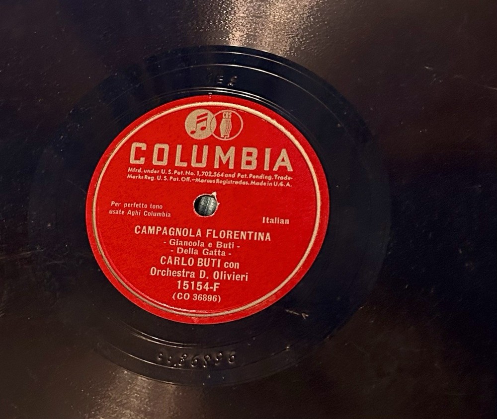 CARLO BUTI CANTA FIRENZE/ CAMPAGNOLA FLOENTINA 78rpm 10″ Shellac record