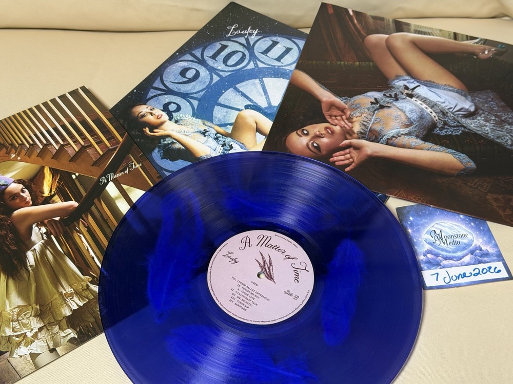 Laufey A Matter of Time Periwinkle Feather Filled Vinyl Bad World Exclusive New