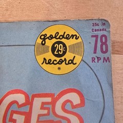 Vintage Three Stooges 6″ 78 RPM Yellow Golden Record Wreck Halls Jingle Bells
