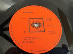 MILES DAVIS LP KIND OF BLUE CBS BPG 62066 UNITED KINGDOM PRODUCED