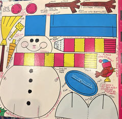 Frosty The Snowman Vintage LP Vinyl Album w Cardboard Snowman 3D Cutout Craft