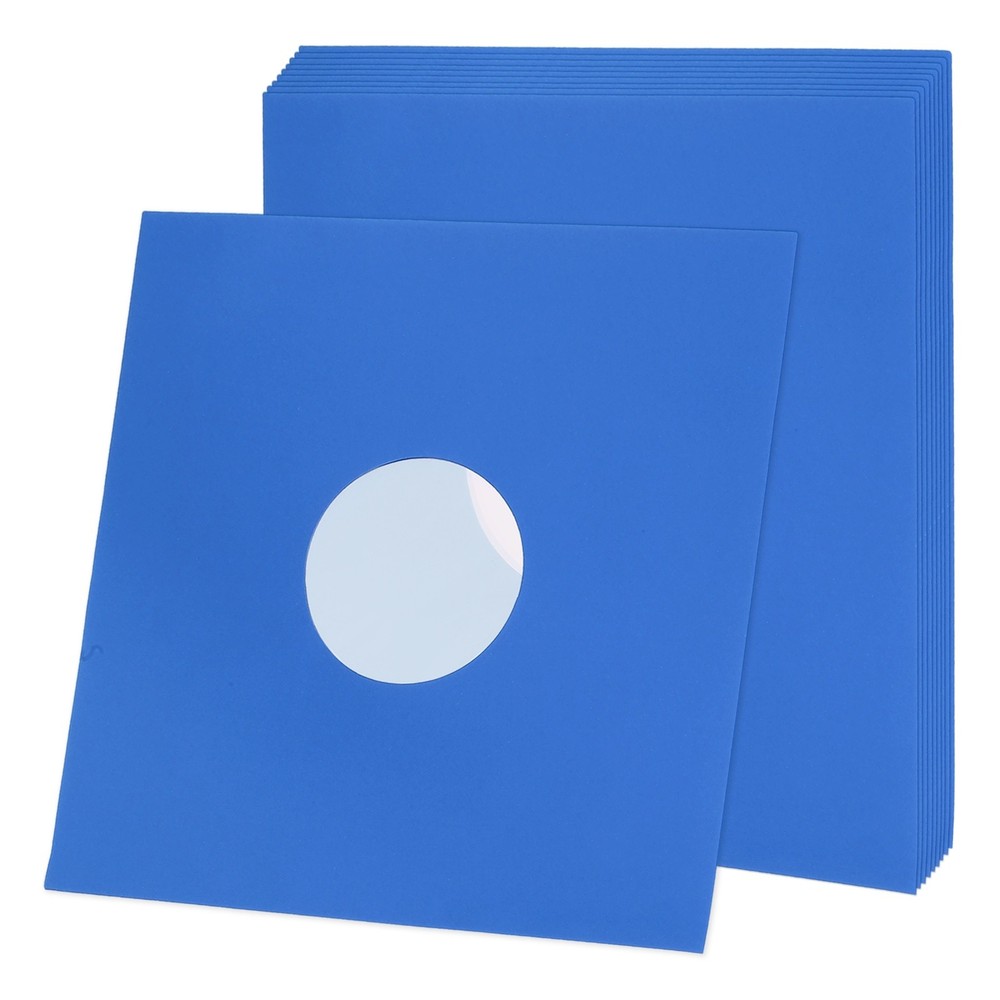 12″x12″ 10Pcs 110GSM Vinyl Record Inner Paper Sleeves with Poly Lined(Navy Blue)