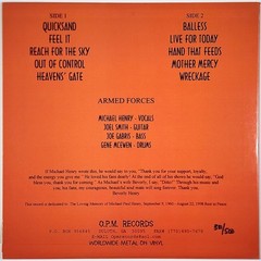 ARMED FORCES LP U.S. heavy metal ex-August Redmoon/Eden O.P.M. records new