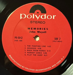 Authentic John Mayall / Memories / Vinyl LP / Near Mint/ Polydor PD5012 Gatefold