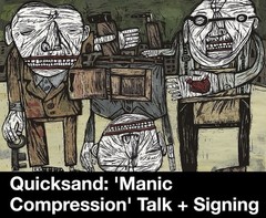 QUICKSAND SIGNED MANIC COMPRESSION LP VINYL WALTER SERGIO 4/26 ROUGH TRADE NYC