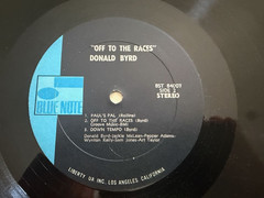 Donald Byrd Blue Note 84007 LP “Off To The Races” Jackie McLean ~ VG+