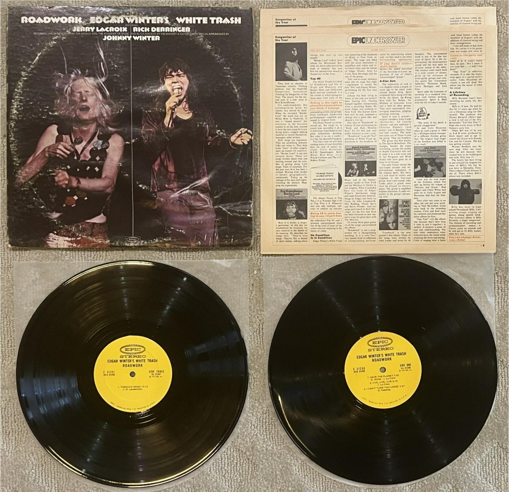 EDGAR WINTER’s WHITE TRASH Roadwork KEG 31249 1972 2LP Tested RICK DERRINGER