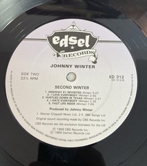 Johnny Winter Second Winter 12 Inch Vinyl LP 1989 Reissue Edsel Records VG+ VG+