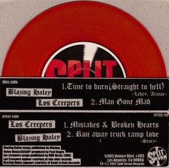 Psychobilly / Punk Vinyl . 7inch Colored . Los Creepers / Blazing HAley