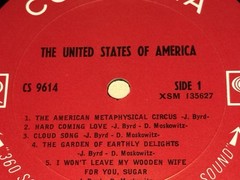 The United States Of America (1968) Vinyl LP – “Terre Haute” Pressing • CS 9614