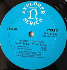 Dhyanam/Meditation (South Indian Vocal Music) (OIS; Ex/VG+)