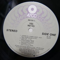 YES / 90125 US PRESSING LP W/INNER, SHRINK, HYPE STICKER