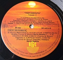 Vinicius – Testamento… Vol. 3 Vinyl LP – 1982 RGE – Brazil