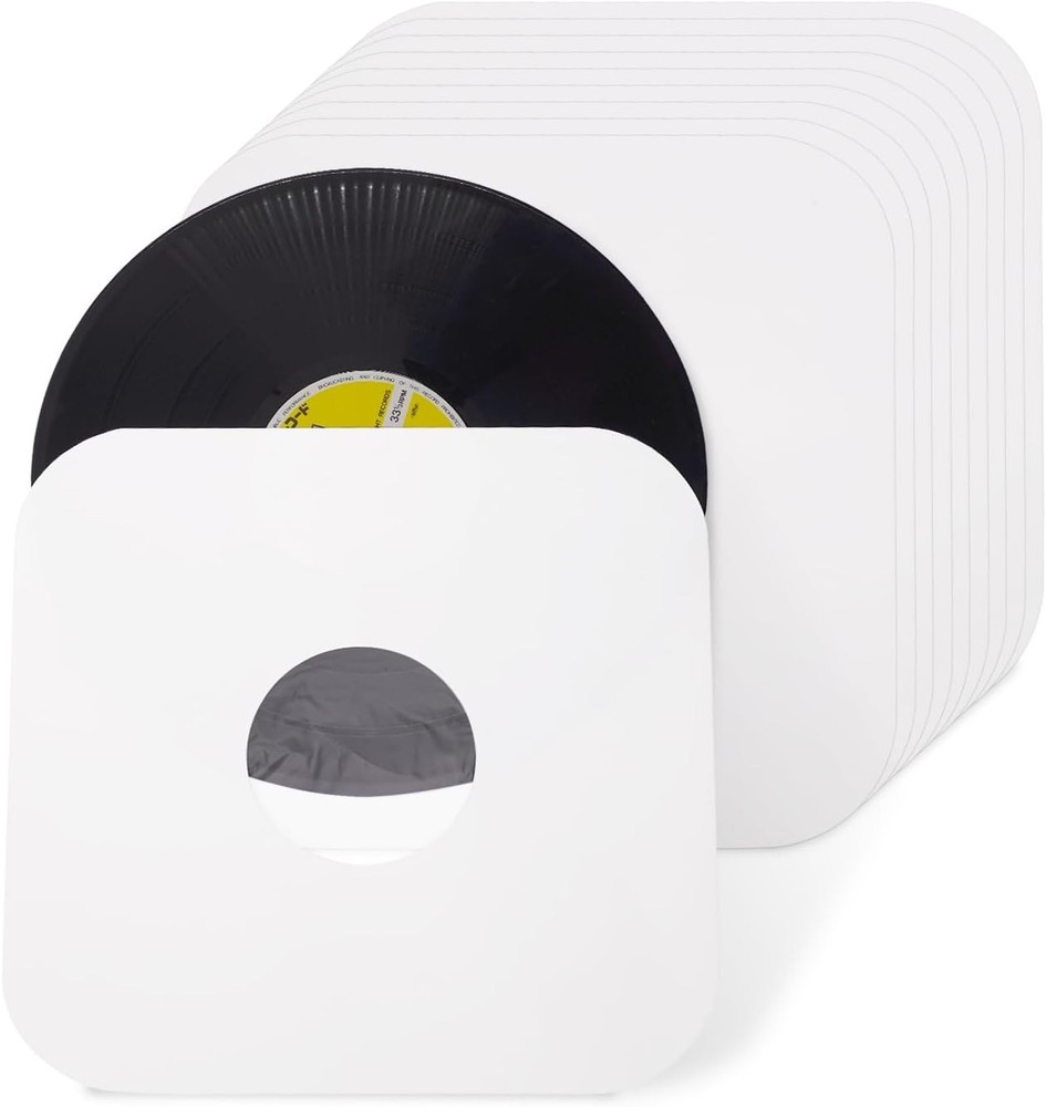 sdroceRyaM 12 Inches Vinyl Record Inner Paper Sleeves with PO Film – Anti-Static