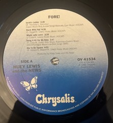 Huey Lewis And The News Fore! Vintage Vinyl LP 1986 Chrysalis Record OV-41534