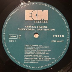 Gary Burton & Chick Corea Crystal Silence German Vinyl LP 1973 ECM Records Jazz