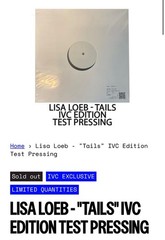 Lisa Loeb & Nine Stories Tails IVC Edition Test Pressing Vinyl 2LP NEW & SEALED