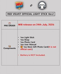 RED VELVET OFFICIAL LIGHT STICK Ver.2/Strap,Card,Tracking Code FANLIGHT MD GOODS