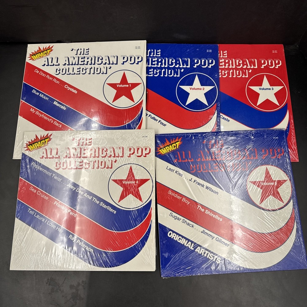 The American Pop Collection Volumes 1-5 Lot Vinyl Records Retro 80s 70s