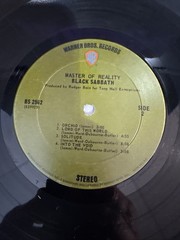 Black Sabbath “MASTER OF REALITY” 1971 LP, PLAY TESTED, Warner Bros., BS 2562 B3