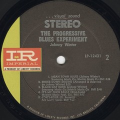 JOHNNY WINTER PROGRESSIVE BLUES EXPERIMENT LP & RESTORED BACKUP AUDIO ON 24k CD