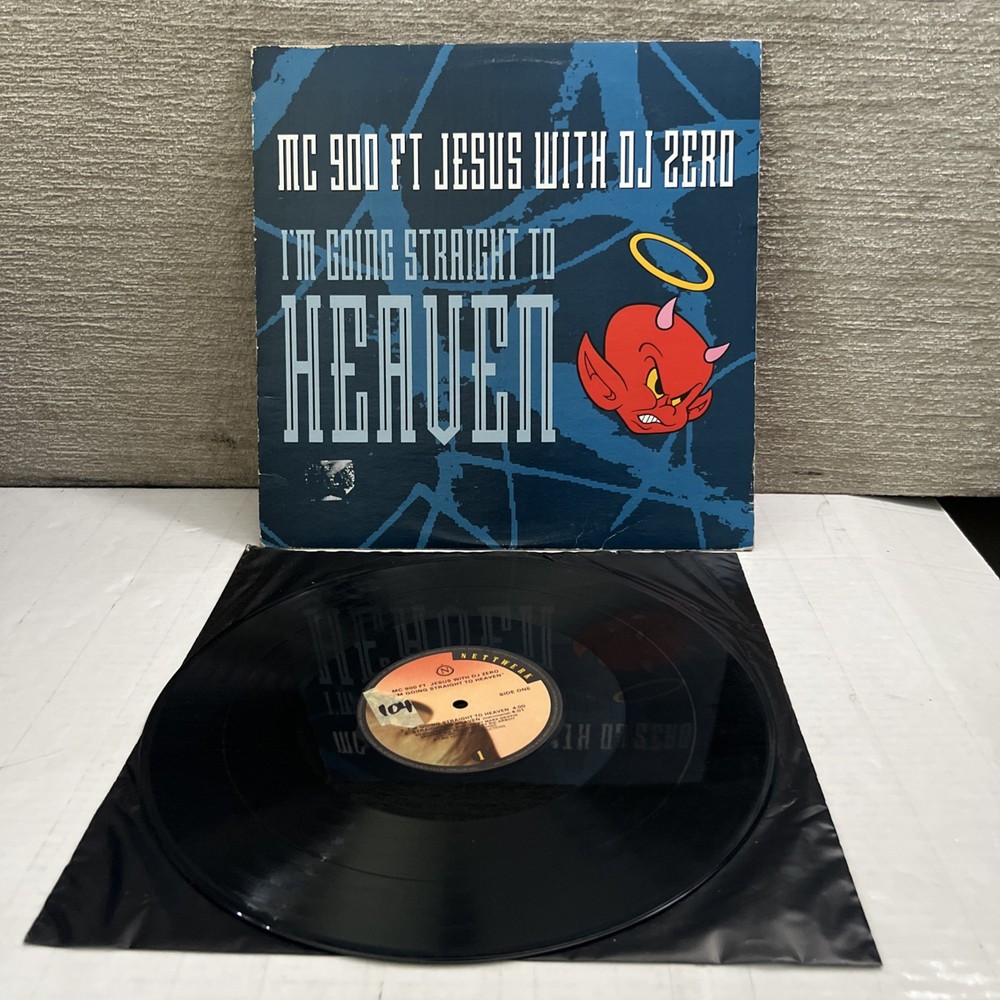 MC 900ft Jesus I’m Going Straight To Heaven 1989 Nettwerk Vinyl Record 12″ 45