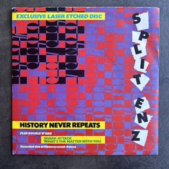 Split Enz History Never Repeats 7” Vinyl A&M Records 1981 UK Laser Etched