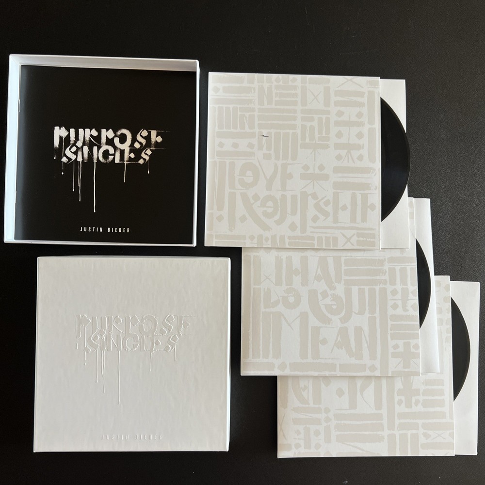Justin Bieber Vinyl Purpose Singles Box Set 7” 3LP Ltd Numbered 1373/5000
