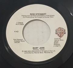 Rod Stewart 45 Rpm Vinyl Baby Jane / Ready Now Warner Bros. 7-29608 VG +