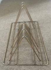 Vintage Brass Tone Metal Record Holder Singles and LPs 16x 9 inch