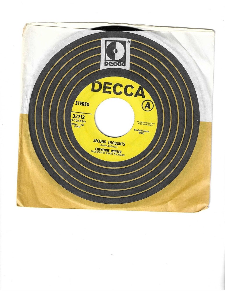 CHEYENNE WINTER – Second Thoughts – 7-inch Promo Single