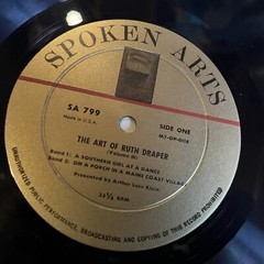 [SPOKEN WORD]~EXC LP~RUTH DRAPER~The Art Of~VOL. III~3~A Southern Girl At A Danc