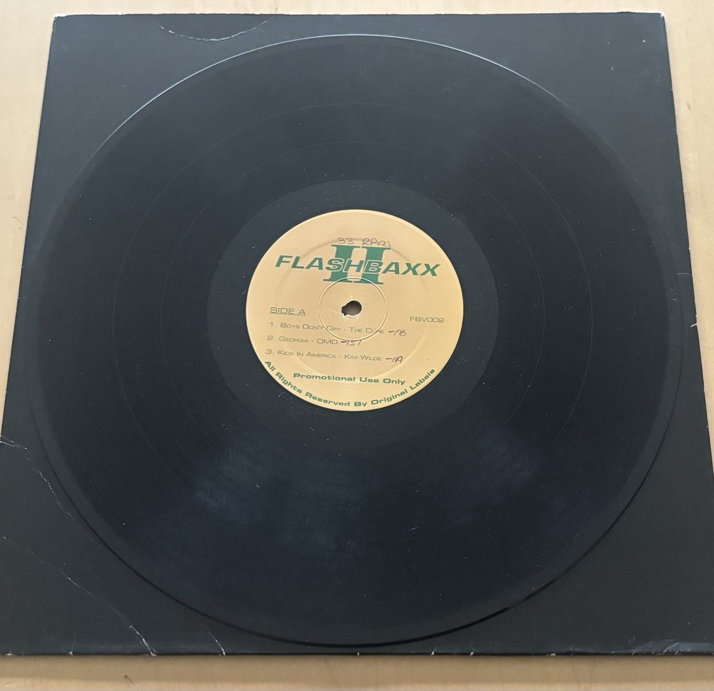 Flashbaxx Vol II DJ PROMO Compilation LP The Cure OMD Kim Wilde Berlin